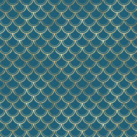 GOLDEN FISH SCALES pat. 2 (GOLDEN OCEAN) / sea blue