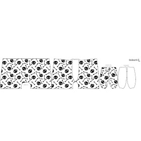 MEN'S BOXER SHORTS - HALLOWEEN SKULLS & BONES / white - S
