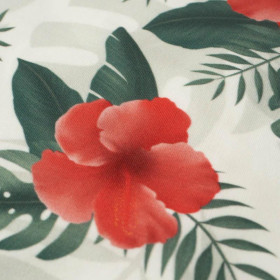 HIBISCUS Pat. 2 / red - looped knit fabric