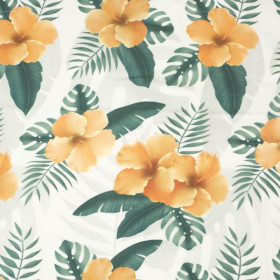 50CM HIBISCUS Pat. 2 / yellow - organic single jersey with elastane 