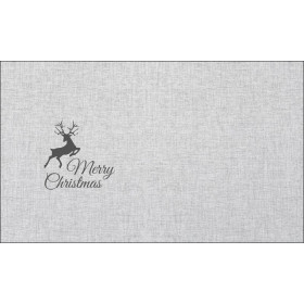 DEER - acid wash grey - Cotton woven fabric panel / Choice of sizes