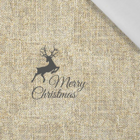 DEER - jute - Cotton woven fabric panel / Choice of sizes