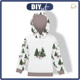 KID'S HOODIE (ALEX) - DEER AND BUNNY (IN THE SANTA CLAUS FOREST) - sewing set