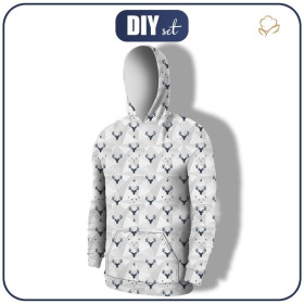 MEN’S HOODIE (COLORADO) - DEERS (adventure) / grey - sewing set 