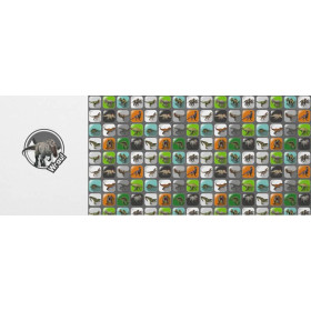 DINO TILES PAT. 4 / Tyrannosaur - SINGLE JERSEY PANORAMIC PANEL 