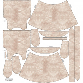 DRESS "EMMA" - CAMOUFLAGE pat. 2 / beige - Viscose jersey with elastane
