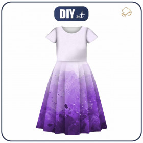KID'S DRESS "MIA" - SPECKS (purple) - sewing set