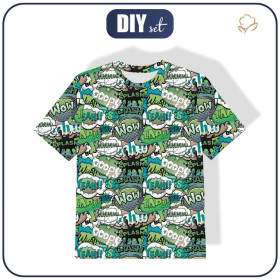 KID’S T-SHIRT - COMIC BOOK (green - blue) - single jersey