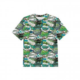 KID’S T-SHIRT - COMIC BOOK (green - blue) - single jersey