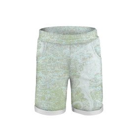 KID`S SHORTS (RIO) - SHADOW / SEA HORSES (SEA ABYSS) - looped knit fabric 