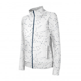 "MAX" CHILDREN'S TRAINING JACKET - CONSTELLATIONS pat. 2 (GALACTIC ANIMALS) / white - knit with short nap