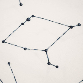 CONSTELLATIONS pat. 2 (GALACTIC ANIMALS) / white - looped knit fabric