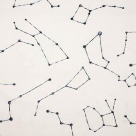 CONSTELLATIONS pat. 2 (GALACTIC ANIMALS) / white - looped knit fabric