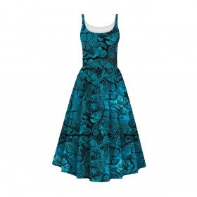 DRESS "ISABELLE" - LACE BUTTERFLIES / blue - sewing set
