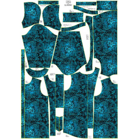 WOMEN'S PARKA (ANNA) - LACE BUTTERFLIES / blue - softshell L
