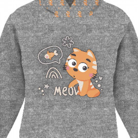 Children's tracksuit (OSLO) - CATS / meow (CATS WORLD ) / ACID WASH GREY - looped knit fabric 