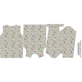 Longsleeve - DWARFS AND FERN (FOREST DWARFS) /LIGHT KHAKI - sewing set