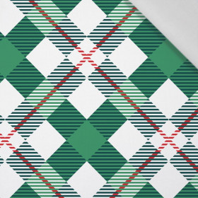 CHECK GREEN - RED / white - Cotton woven fabric