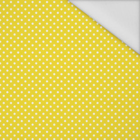 DOTS WHITE / yellow - Waterproof woven fabric