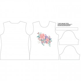 WOMEN’S T-SHIRT - WILD ROSE FLOWERS PAT. 1 (BLOOMING MEADOW) - single jersey
