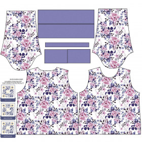 WOMEN'S SWEATSHIRT (HANA) BASIC - WILD ROSE FLOWERS PAT. 1 (BLOOMING MEADOW) - sewing set