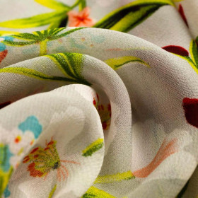 FLOWERS ON THE MEADOW pat. 3 / light grey - Chiffon