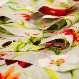 FLOWERS ON THE MEADOW pat. 3 / light grey - Chiffon