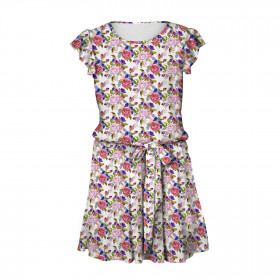 DRESS "EMMA" - ROSE FLOWERS PAT. 2 (BLOOMING MEADOW) - Viscose jersey with elastane