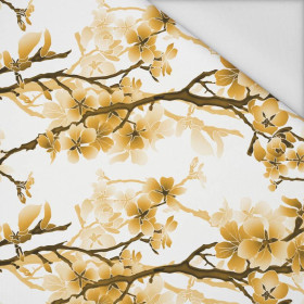 CHERRY BLOSSOM pat. 1 (gold) - Waterproof woven fabric