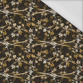 LEAVES pat. 2 (gold) / black - Waterproof woven fabric