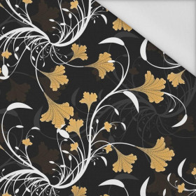 LEAVES pat. 4 (gold) / black - Waterproof woven fabric