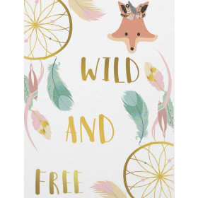 FOX AND DREAMCATCHERS (WILD & FREE) - SINGLE JERSEY PANEL 