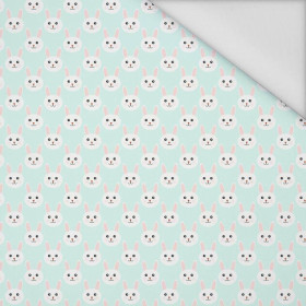 BUNNIES / light mint - Waterproof woven fabric