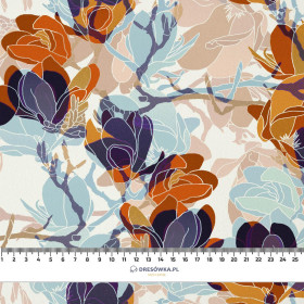 MAGNOLIAS pat. 2 (colorful) - viscose woven fabric