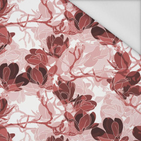 MAGNOLIAS pat. 2 (red) - Waterproof woven fabric