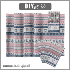 NAPKINS AND RUNNER - MERRY CHRISTMAS PAT. 2  (NORWEGIAN PATTERNS) - sewing set