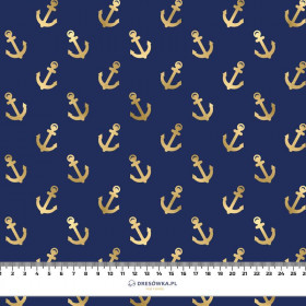 MINI GOLD ANCHORS (GOLDEN OCEAN) / dark blue- Upholstery velour 
