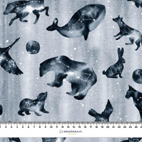 ANIMALS MIX (GALACTIC ANIMALS) / grey - Cotton woven fabric