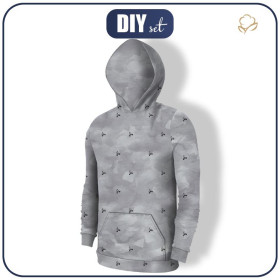 MEN’S HOODIE (COLORADO) - MOTORS (minimal) / CAMOUFLAGE pat. 2 (grey) - sewing set