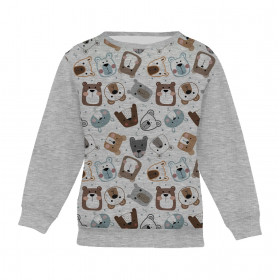 Children's tracksuit (MILAN) - BEARS (CITY BEARS) / M-01 melange light grey - looped knit fabric