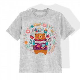 KID’S T-SHIRT- BEAR / garland - acid - single jersey