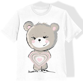 KID’S T-SHIRT- BEAR / Heart -  single jersey