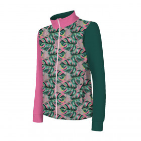 "MAX" CHILDREN'S TRAINING JACKET - MONSTERA no. 5 / pink - knit with short nap