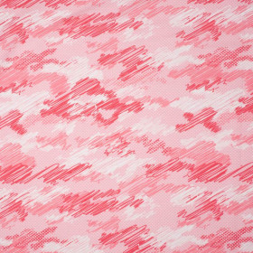 CAMOUFLAGE - scribble / red - looped knit fabric