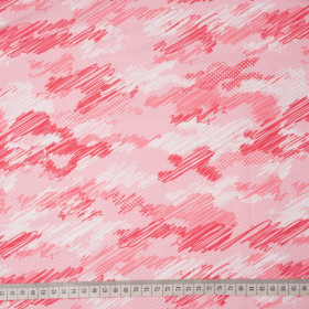 CAMOUFLAGE - scribble / red - looped knit fabric