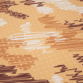 CAMOUFLAGE - scribble / mustard - looped knit fabric