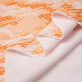 CAMOUFLAGE - scribble / orange - looped knit fabric