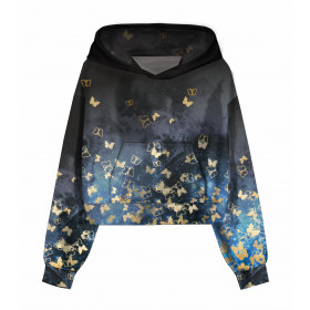 Cropped hoodie (IDA) - BUTTERFLIES / gold - sewing set