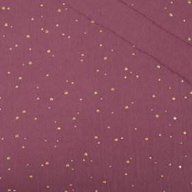 GOLDEN DOTS / HEATHER - Cotton muslin