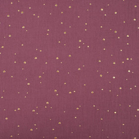 GOLDEN DOTS / HEATHER - Cotton muslin